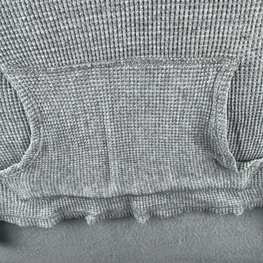 Polo Ralph Lauren Thermal Hoodie Mens Large Gray Lightweight Cotton Pullover - Picture 4 of 16
